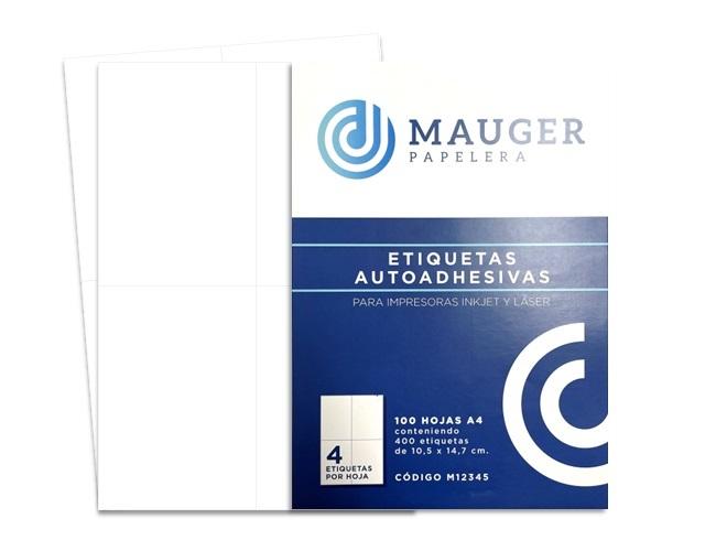 ETIQUETA AUTOADHESIVA MAUGER A4 PACK X20U.