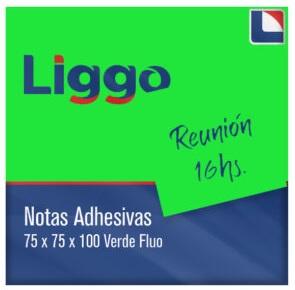 NOTAS AUTOADHESIVAS LIGGO 75X75X100 FLUO V/COLORES (440-0727/30)