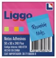 NOTAS AUTOADHESIVAS LIGGO 50X50X240 FLUO (440-0724)