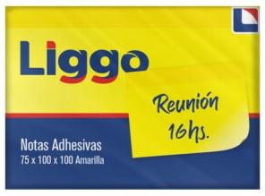 NOTAS AUTOADHESIVAS LIGGO 75X100X100 AMARILLAS (440-0726)