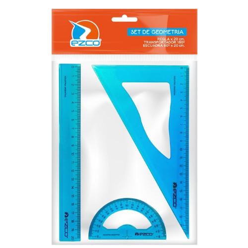 SET ACRILICO DE GEOMETRIA EZCO 3 PIEZAS (412301)