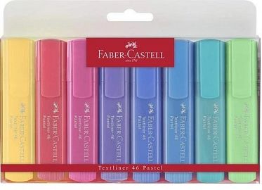 MARCADOR FABER CASTELL SUPERFLUORESCENT 46 PASTEL X8 (154681)