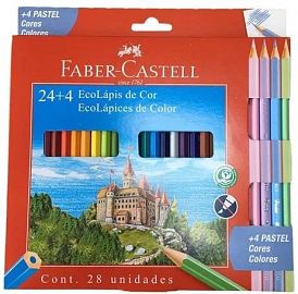 LAPIZ FABER ECOLAPIZ X24 LARGOS +4 PASTEL. (116128)