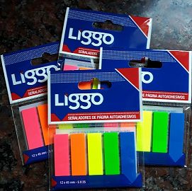 SEÑALADOR DE PAGINA LIGGOTRADE FLUO X5 COLORES (440-0330)