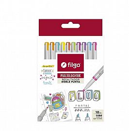 RESALTADOR FILGO MULTILIGHTER DOBLE PUNTA FLUO X10U (MTLF-E10-FLU)