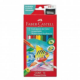 LAPIZ COLOR FABER CASTELL ACUARELABLES ECOLAPIZ X12U. LARGO (7337/310312)