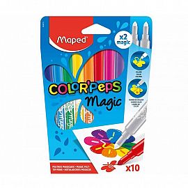 MARCADOR ESCOLAR MAPED COLOR PEPS MAGIC X10U. (8 COL+2 REVELADORES)(844612)