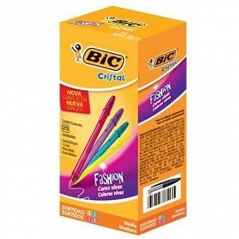 BOLIGRAFO BIC CRISTAL FASHION SHIMMER 1.2MM (SURT/TUR/LIL/ROS/LIMA)  X25U. (902508/9/10/11)