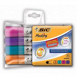 MARCADOR BIC MARKING P/PIZARRA FASHION BL X4U. (930094)