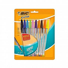 BOLIGRAFO BIC CRISTAL INTENSO 1.6 BLISTER X10U V/COLORES (963183)