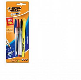 KIT BIC ESCOLAR CRISTAL X3U + RESALTADOR  (9710701)