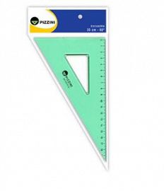 ESCUADRA PIZZINI ESTUDIO VERDE TRANSPARENTE 20CM X 60° (373220X60)