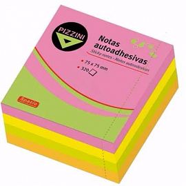 NOTAS ADHESIVAS PIZZINI 75X75 X 320HJS FLUO (NA7575320F)