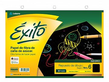 REPUESTO DE DIBUJO EXITO N°6 NEGRO X 5H. (101953)