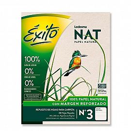 REPUESTO EXITO NAT C/MARGEN REFORZADO X48H RAYADO (104445)