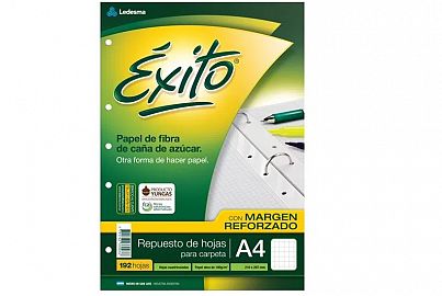 REPUESTO EXITO C/MARGEN REFORZADO A4 X 192H CUADRICULADO (102593)
