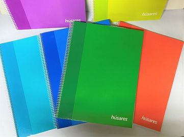 CUADERNO HUSARES 22X29 ESPIRAL X80H. = (6294) V/COLORES