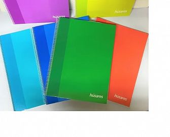 CUADERNO HUSARES 22X29 ESPIRAL X80H. # (6293) V/COLORES