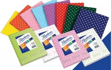 CUADERNO RIVADAVIA LUNARES X50H. = T/C  V/COLORES (367040)