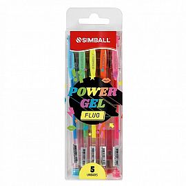 BOLIGRAFO SIMBALL POWER GEL FLUO X 5U. V/COLORES (0206029905)