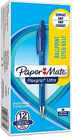 BOLIGRAFO PAPER MATE FLEXGRIP ULTRA RETRACTIL X12 U AZUL/NEGRO (87599)