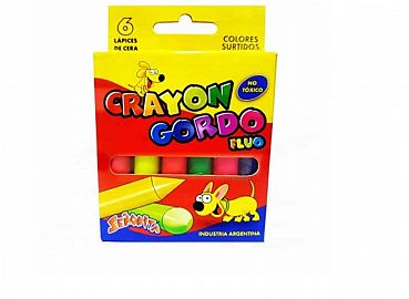 CRAYONES SEÑORITA X 6 GORDO FLUO