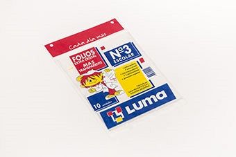 FOLIO LUMA ESCOLAR EXTRA TRANSP X10U. 31-24