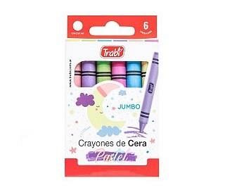 CRAYONES DE CERA TRABI PASTEL JUMBO X6U. (TR1050)