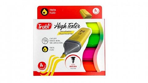 RESALTADOR TRABI HIGH TEXTER V/COLORES X4U. (TR5775)