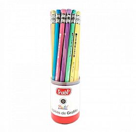 LAPIZ GRAFITO TRABI DE RESINA PASTEL HB X36U. C/GOMA (TR7901)