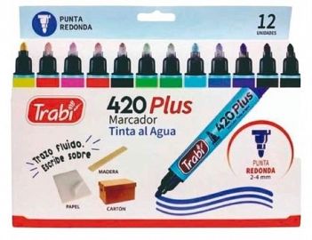 MARCADOR TRABI 420 AL AGUA SURTIDO X12U.  (TR5783)