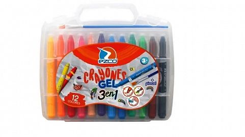 CRAYONES EZCO VALIJA GEL X 12 + PINCEL (403900-12)