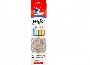 LAPIZ COLOR EZCO MITO X6U. LARGO HEXAGONAL PASTEL (172203)