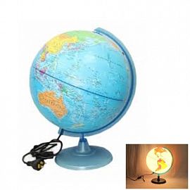 GLOBO TERRAQUEO 30CM / BASE DE PLASTICO CON LUZ (307LW)