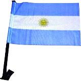 BANDERA DE TELA MILENIO ARGENTINA MASTIL PARA COCHE 30x40 (3360)