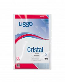 FOLIO LIGGO OFICIO CRISTAL 40MIC X 100U. (370-0110)