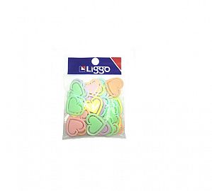 CLIPS PLASTICO LIGGOTRADE CORAZON. BOLSA X 50U. PASTEL (525-0520)