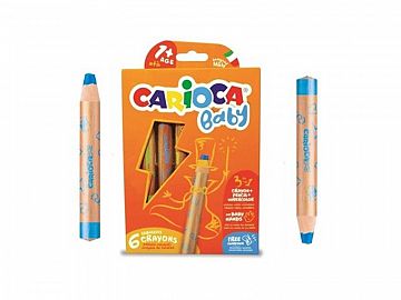 CRAYONES CARIOCA BABY X 6U. C/SACAPUNTAS (42817)