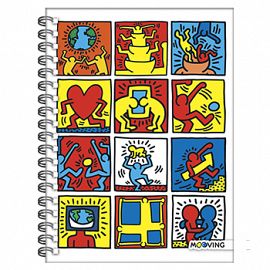 CUADERNO MOOVING T/DURA 16X21 X80H. C/ESP. (GOLDEN/KEITH HARING/KITTY/PASTEL)