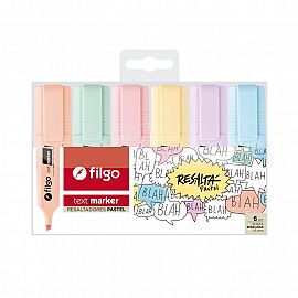 RESALTADOR FILGO TEXT MARKER PASTEL PACK X 6 (TXM-E6-PAS)
