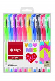 BOLIGRAFO FILGO ROLLER GEL POP ESTUCHE X10U. (GP7-E10-SUR)