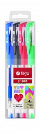 BOLIGRAFO FILGO ROLLER GEL POP ESTUCHE X4U. (GP7-E4-CLA)