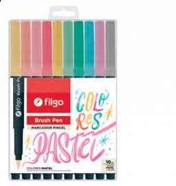 MARCADOR FILGO BRUSH PEN PUNTA PINCEL X 10U. PASTEL (BSH-E10-PAS)