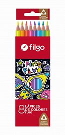 LAPIZ COLOR FILGO PINTO FLUO X 8U. LARGOS (PN401-E8)