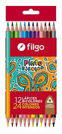 LAPIZ COLOR FILGO PINTO BICOLOR X 12U. LARGOS (PN401-E12-BIC)