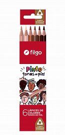 LAPIZ COLOR FILGO PINTO TONOS DE PIEL X 6U. LARGOS (PN401-E6)