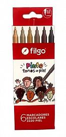 MARCADOR FILGO PINTO ESTUCHE X6U. SKIN TONES (CM2220-E6-PIEL)