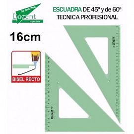 ESCUADRA DOZENT 16 CM X 60 MILIM. BISELADA (12629)