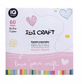 PAPEL ESPECIAL PARA ORIGAMI IBI CRAFT 15X15 CM 60H 80GR (600850)