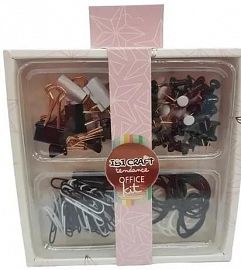 SET IBICRAFT TENDANCE CLIP/CHINCHE/BINDER/GOMA B/N ( 120100)